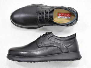 طبی مشکی کد 486 4 کفش طبی چرمی مردانه