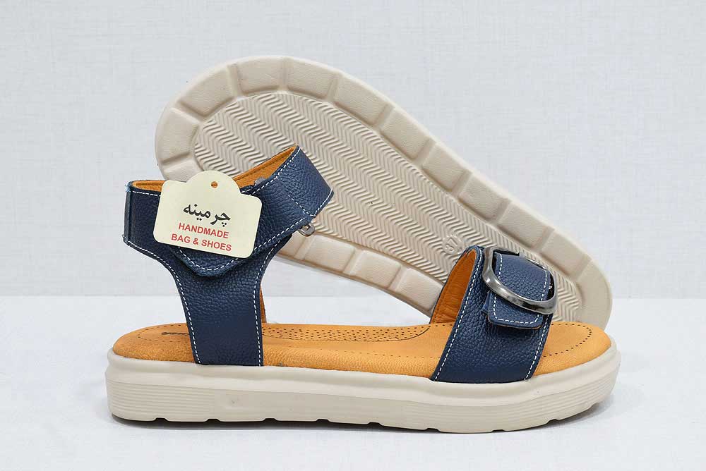 طبی زنانه 2060 سورمه ای 1 صندل طبی زنانه - image- shoes-Leather