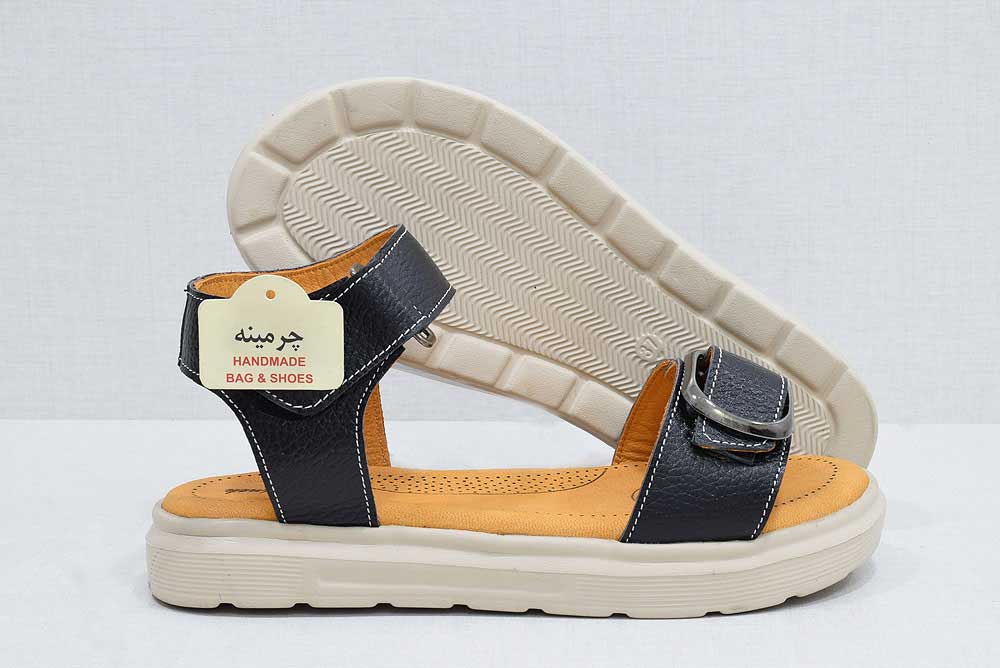 طبی زنانه 2060 مشکی 1 صندل زنانه - image- shoes-Leather