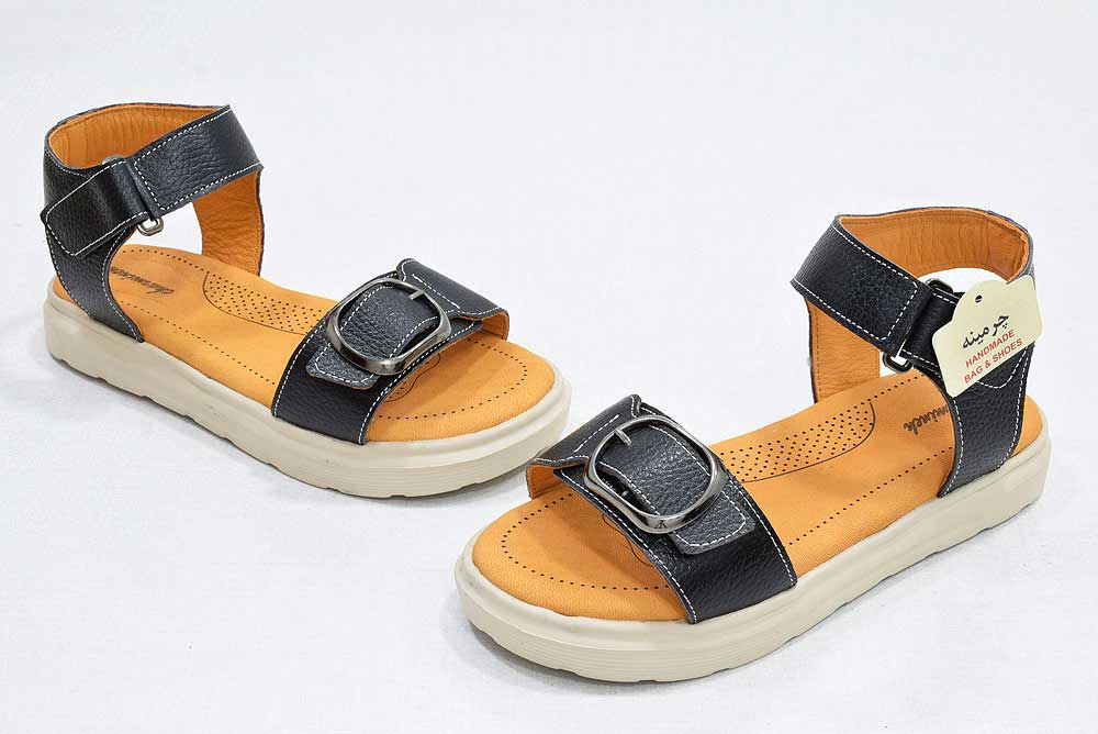 طبی زنانه 2060 مشکی 3 صندل طبی زنانه - image- shoes-Leather